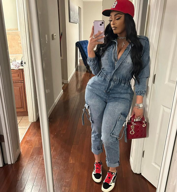 “My Girl” Denim Jumpsuit