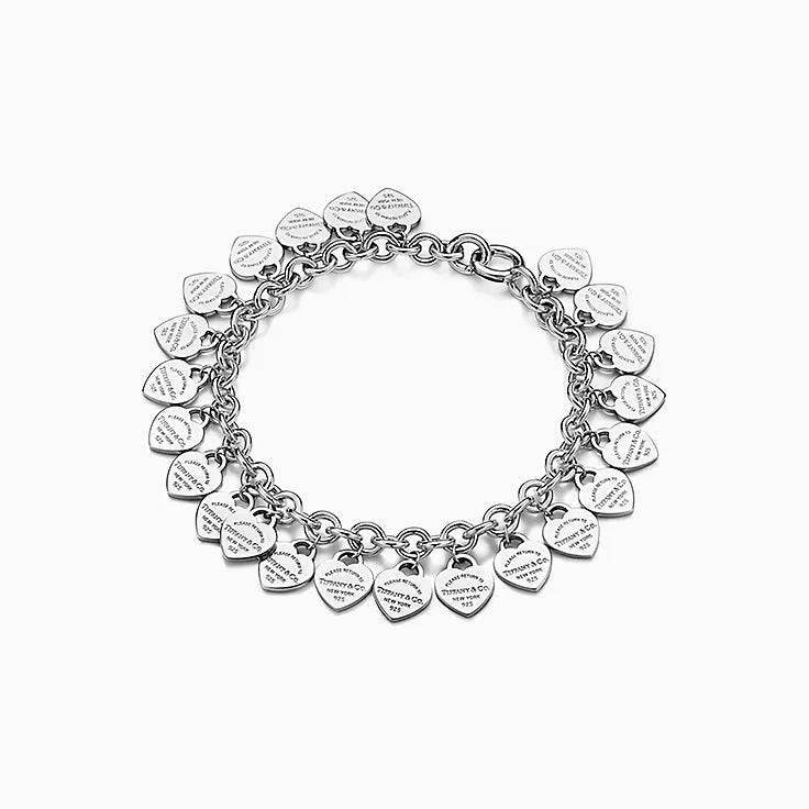 .925 Multi Heart Charm Bracelet
