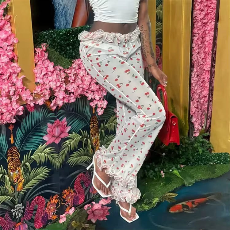 “Very Cherry” Sheer Pant