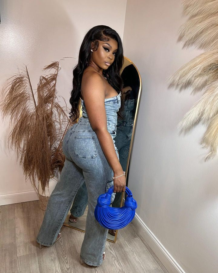 “Blessed” Denim Jumpsuit