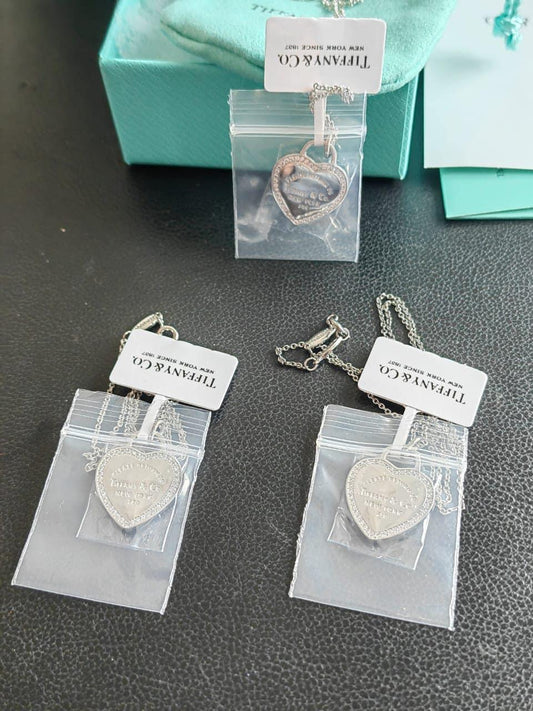 .925 Bling Heart Tag