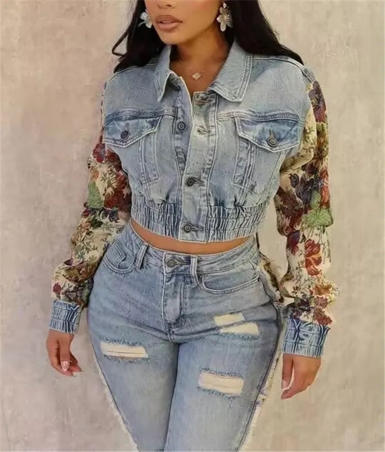 “Roses” Denim Jacket