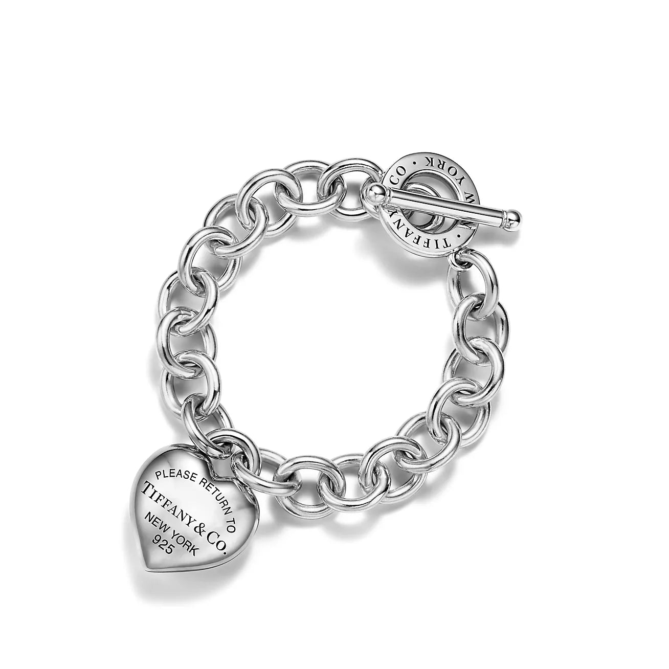 .925 Full Heart Toggle Bracelet