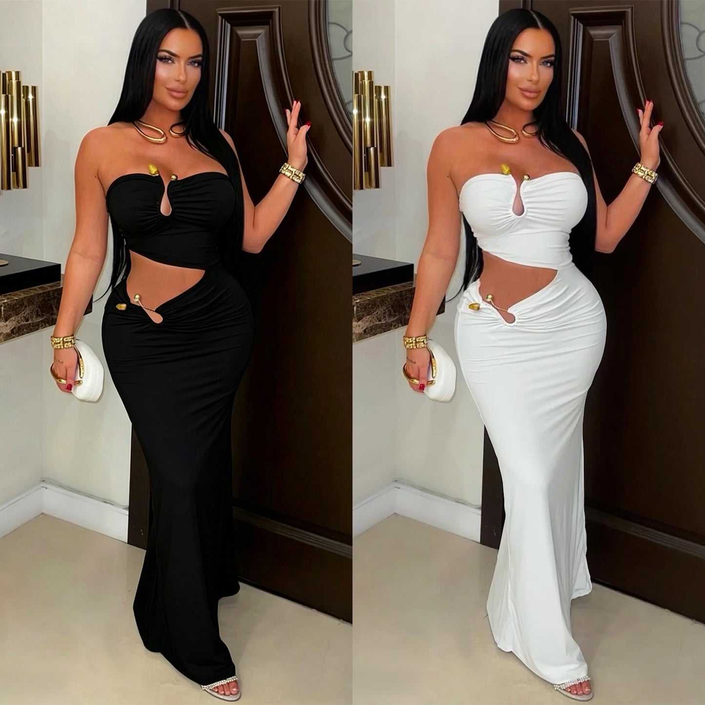 “Nile” Strapless Maxi