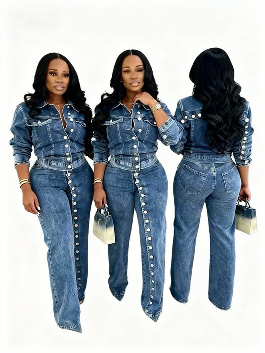 Denim Down Set