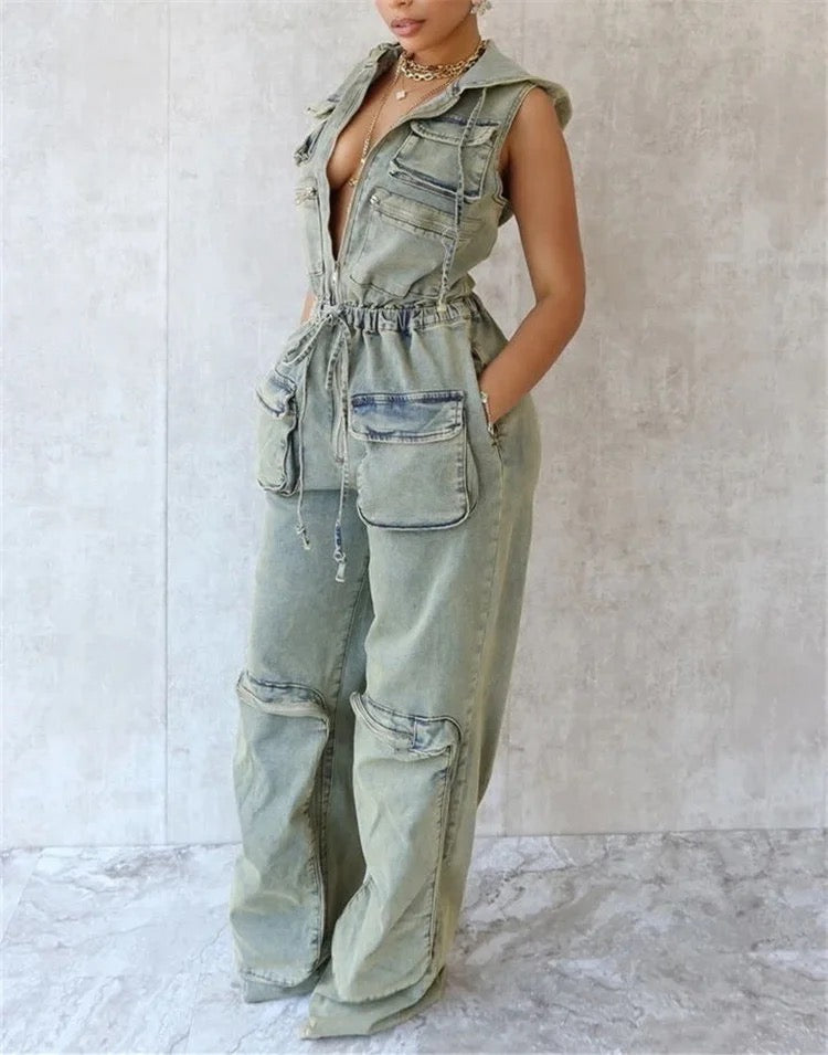 “Safari” Denim Jumpsuit