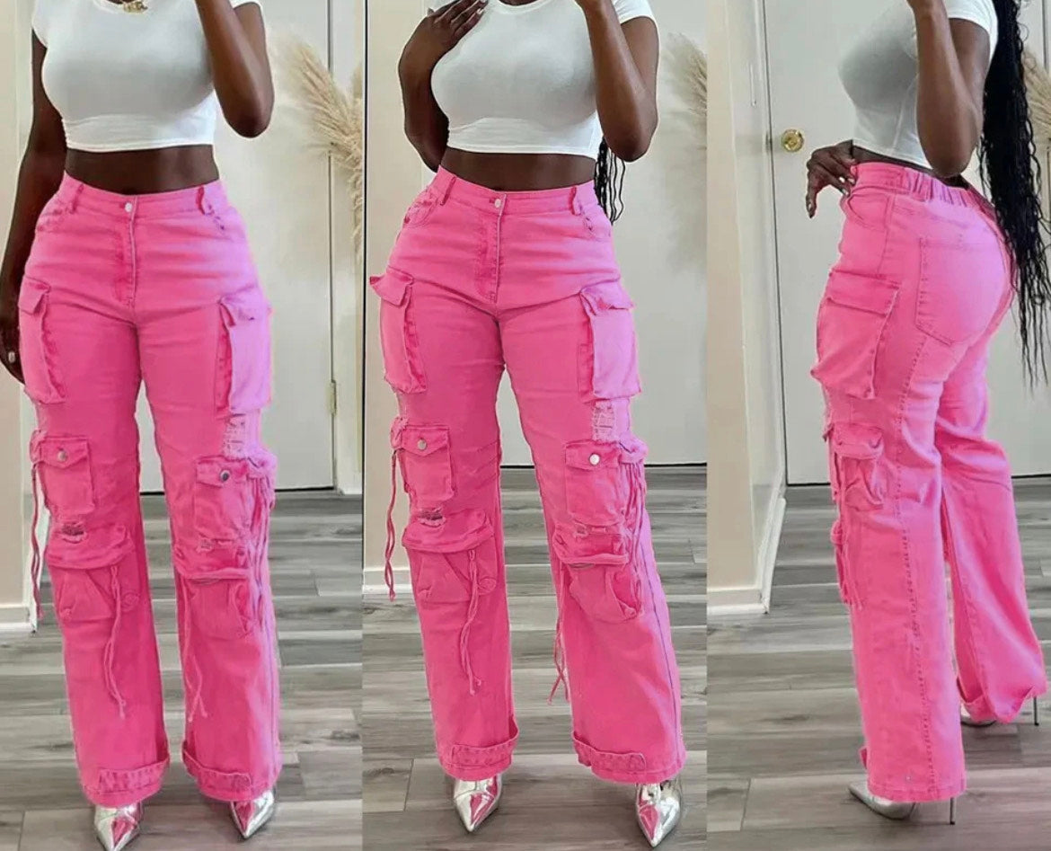 "Pinky" Cargo Jeans