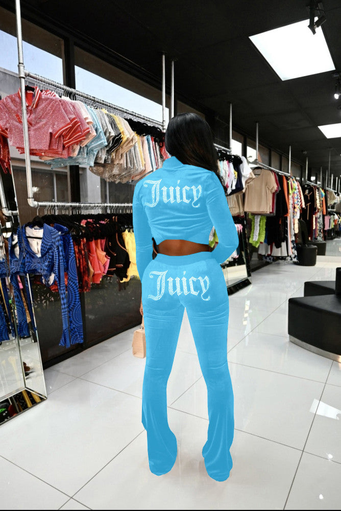“Juicy” Velvet Jogger Set
