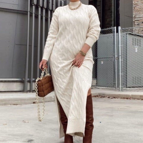 “Dress Down” Cotton Sweater Dress